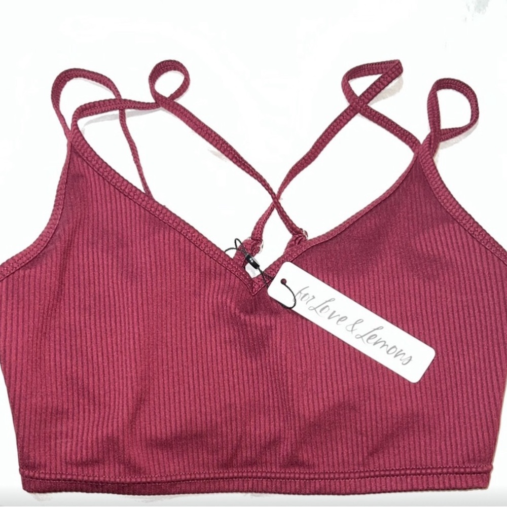 NWT-M- For Love & Lemons Eva Crop Top - Picture 3 of 4